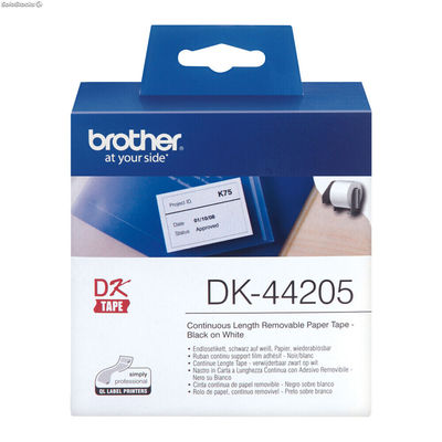 Etykiety do Drukarki Brother DK-44205 62 mm x 15,24 m Biały Czarny/Biały (2 Sztu