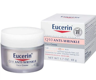Eucerin Q10 Anti-Wrinkle Face Cream, Unscented Face Cream for Sensitive Skin, 1.