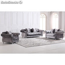 European Popular Home Furniture Luxury Chesterfield Lounge 3 seater Fabric Sofa