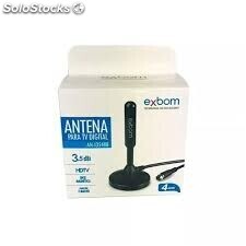 Exbom antena Digital Amplificada HDTV / UHF / VHF Interna e Externa 4m Base Imã