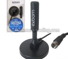 Exbom antena Digital Amplificada HDTV / UHF / VHF Interna e Externa 4m Base Imã - Foto 2