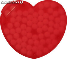 Expendedor de caramelos menta en forma de corazón rojo