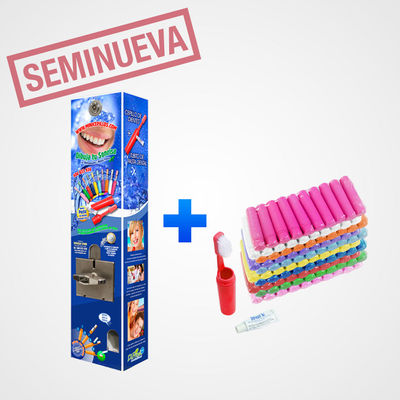 Expendedora de ocasión + 65 kits de cepillo dental y pasta