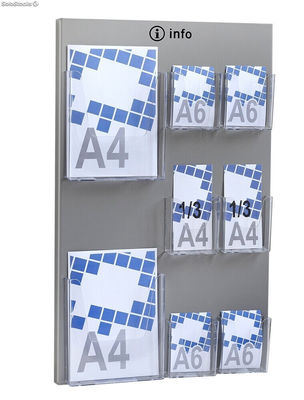 Expositor porta folletos de pared (A4 y A6) - Sistemas David