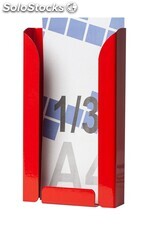 Expositor portafolletos metálico 1/3 A4V Rojo - Sistemas David