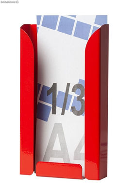 Expositor portafolletos metálico 1/3 A4V Rojo - Sistemas David