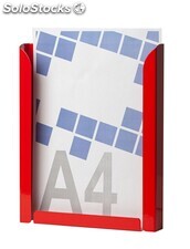 Expositor portafolletos metálico A4V color rojo - Sistemas David