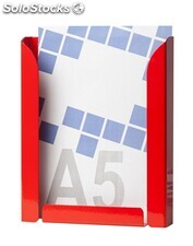 Expositor portafolletos metálico A5V color Rojo - Sistemas David