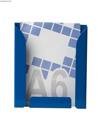 Expositor portafolletos metálico DIN A6 color Azul - Sistemas David