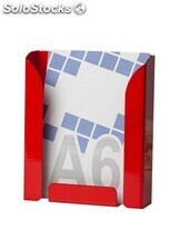 Expositor portafolletos metálico DIN A6 color Rojo - Sistemas David