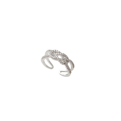 Exquisita incrustación de circonita, forma de nudo, anillo de mujer - Foto 3