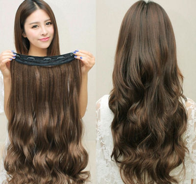 Extensiones cabello clips pelo natural ondulado rizado mullido largo 60cm mujer
