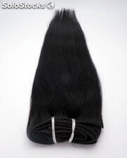 Extensiones de Clip de Pelo Natural 150g Largo 40cm (color 1) 10pzs