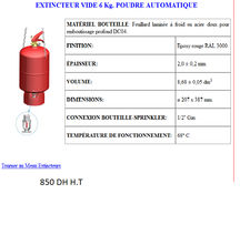 Extincteur 6 Kg. Poudre automatique