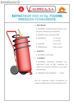 Extincteur poudre pression permanente 50kg - Photo 2