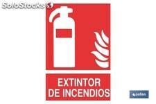 Extintor de incendios Pictograma + Texto