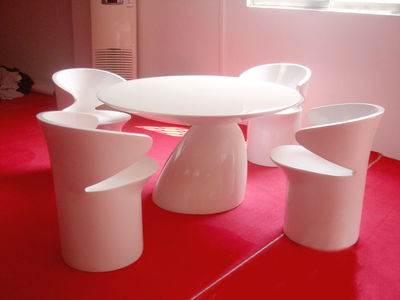 fábrica de mesa de café em forma oval de fibra de vidro - Foto 3
