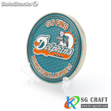 Factory Hot Sale Offer Super Quality Stamping Colored Silver Challenge Coin