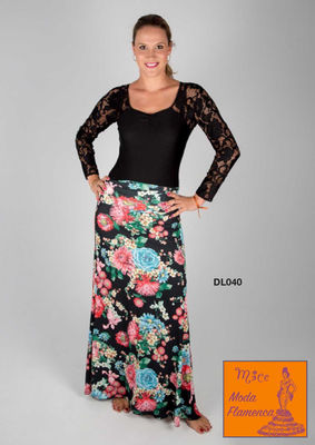 Falda flamenca rociera burdeos cintura alta mujer