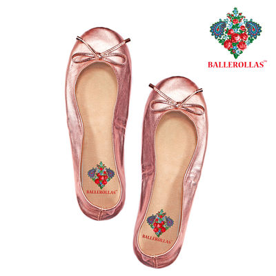 Faltbare Ballerinas Ballerollas - faltbare Wechselschuhe zum Mitnehmen - rosa - Foto 3