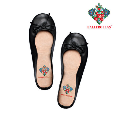 Faltbare Ballerinas Ballerollas - faltbare Wechselschuhe zum Mitnehmen - schwarz - Foto 2