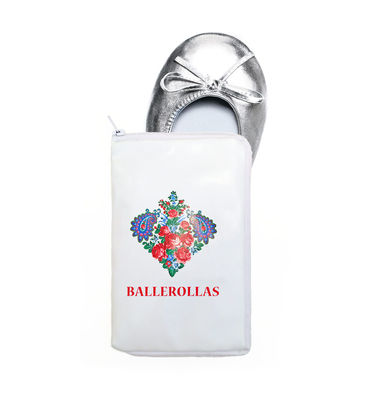 Faltbare Ballerinas Wechselschuhe zum Mitnehmen - Ballerollas - silver