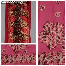 Fantasia bordada cenefa saris-4289 rojo