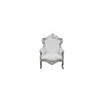 fauteuil baroque argent et cuir blanc gamme easy