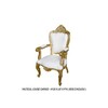 fauteuil baroque carved - colori: bois doré et simili cuir blanc