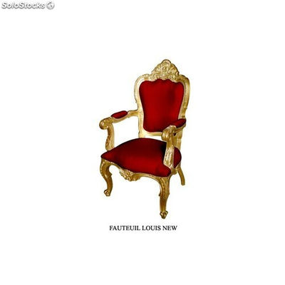 fauteuil baroque carved - colori: bois doré et velours rouge