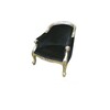 fauteuil baroque doré louis tub - colori: bois argenté et velours noir