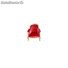 fauteuil baroque doré louis tub - colori: bois doré et velours rouge
