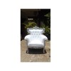 fauteuil baroque prince new - colori: bois argenté et simili cuir blanc