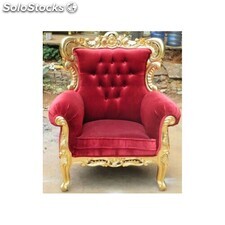 fauteuil baroque prince new - colori: bois doré et velours rouge