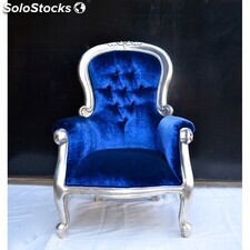 fauteuil baroque velours rouge grandfather - colori: bois argenté et velours