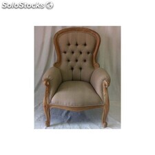 fauteuil baroque velours rouge grandfather - colori: bois cérusé et lin beige