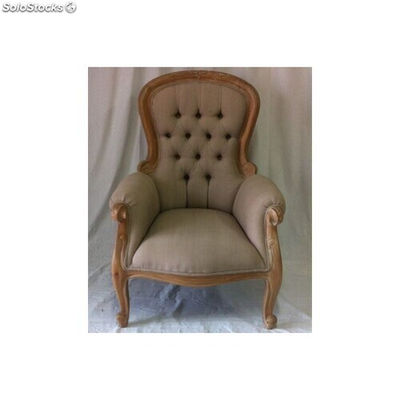 fauteuil baroque velours rouge grandfather - colori: bois cérusé et lin beige