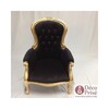 fauteuil baroque velours rouge grandfather - colori: bois doré et velours noir