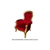 fauteuil baroque velours rouge grandfather - colori: bois doré et velours rouge