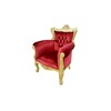 fauteuil baroque velours rouge prince - colori: bois doré et velours rouge