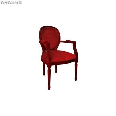 fauteuil cabriolet louis xvi en acajouet velours rouge