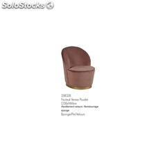 fauteuil chauffeuse en velours bordeaux - colori: rose poudré