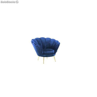 fauteuil corolle en velours - colori: bleu