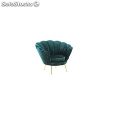 fauteuil corolle en velours - colori: vert