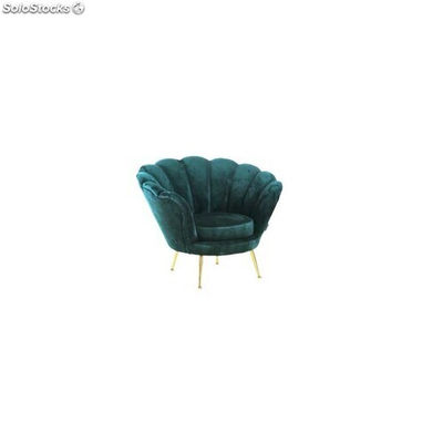 fauteuil corolle en velours - colori: vert