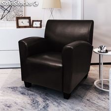 Fauteuil en Cuir PU Brun foncé