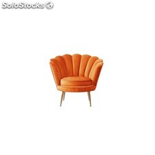 fauteuil forme coquillage tissu orange