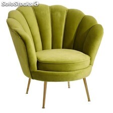 fauteuil forme coquillage vert olive