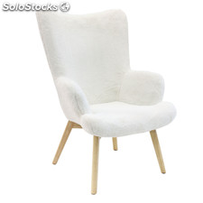 Fauteuil helsinki imitation fourrure - blanc