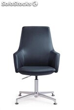 Fauteuil président en véritable cuir noir